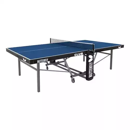 Butterfly Club 25 Table Tennis Table 1 Blue Top Ping Pong Table Net Set Included USA Table Tennis Approved Playback Mode for Single Player Use High Durability Fr...