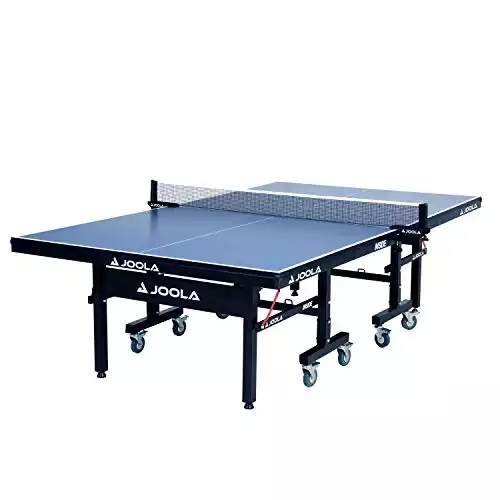 JOOLA Centric Professional Table Tennis Table with Quick Clamp Ping Pong Net and Post Set 10 Minute Easy Assembly Foldable Ping Pong Table with Single Player Playback Mode